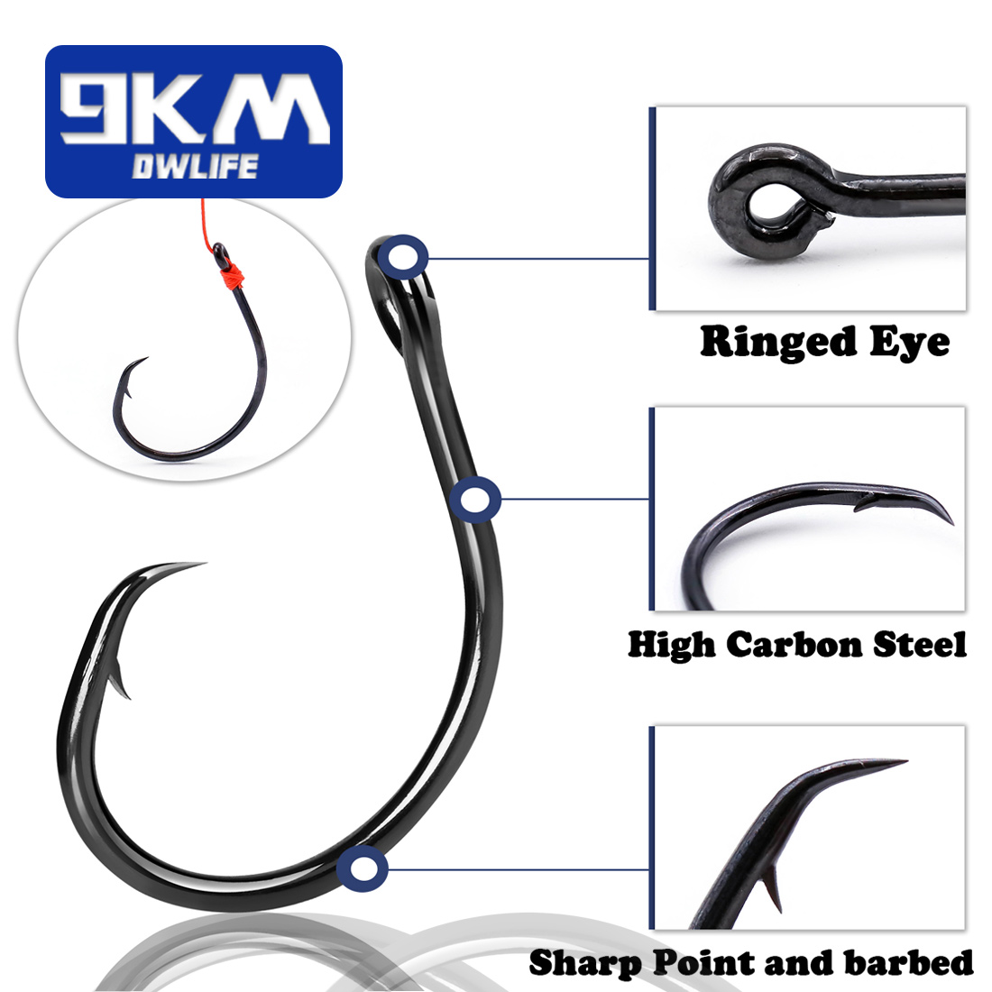 9KM 25-50Pcs Kail Lingkaran Le - Fishing Hook Offset ulasan dan harga