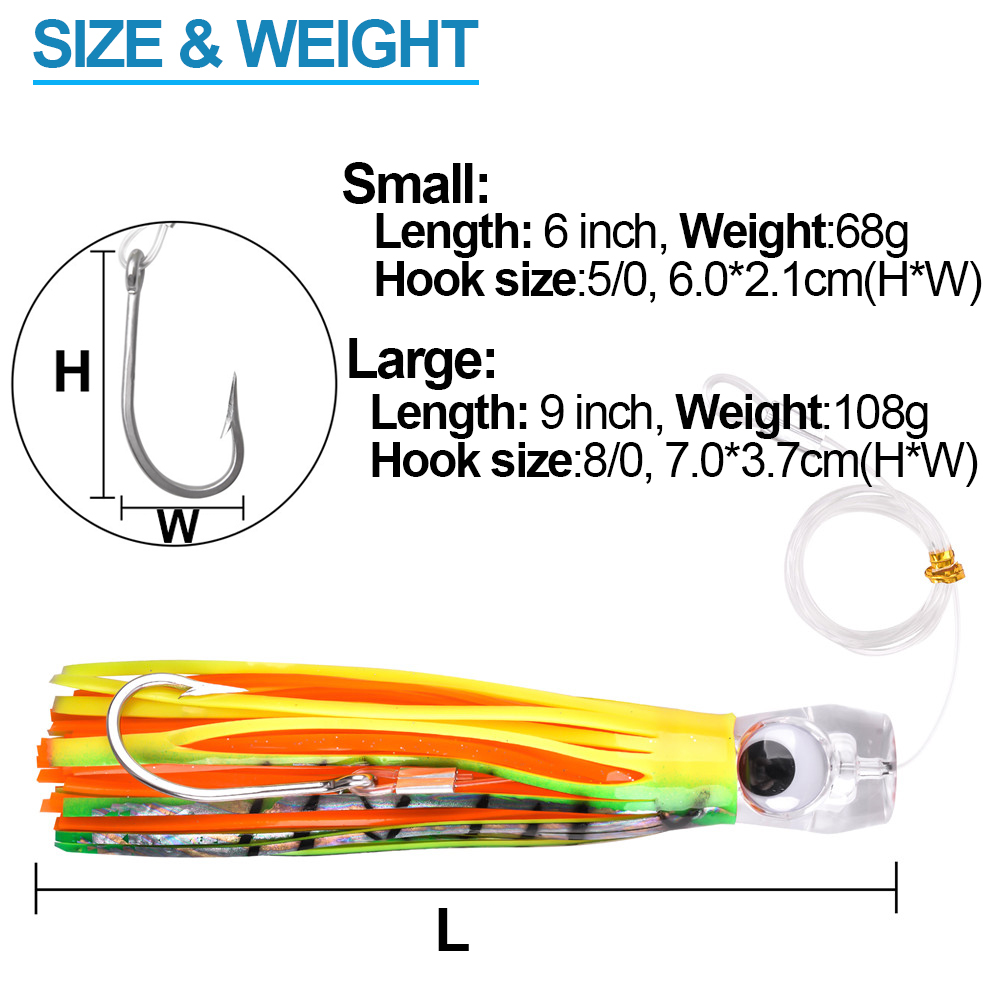 3 buah rok Trolling umpan Tuna - Fishing Hook Size ulasan dan harga