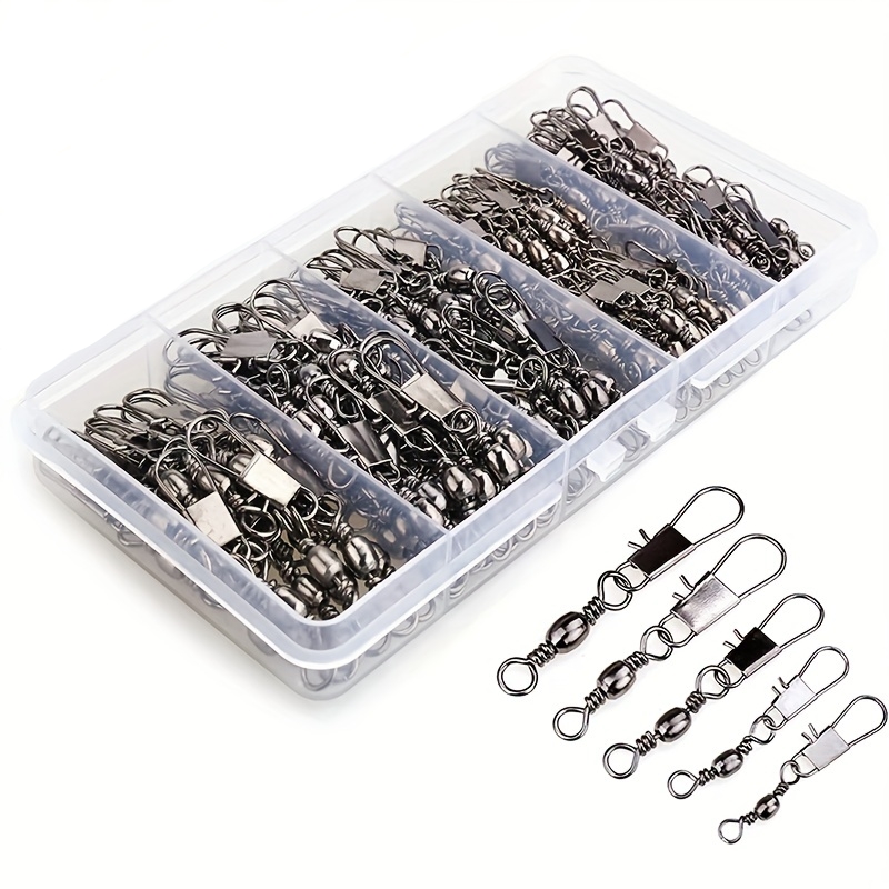 50/200pcs Barrel Snap Swivel A - Fishing Hook Offset ulasan dan harga